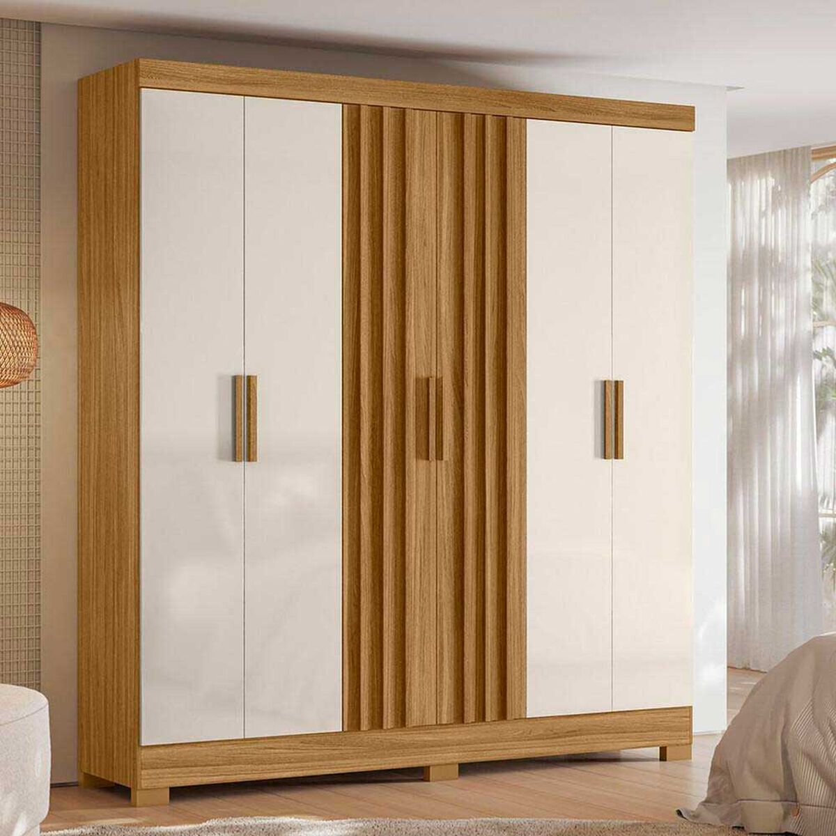 Cl&oacute;set Di Poretti Valencia 6 Puertas 2 Cajones Off White