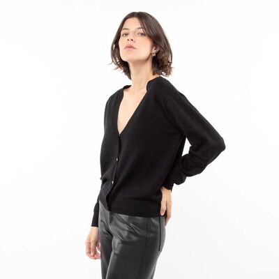 Sweater Botones Mujer Zibel Negro