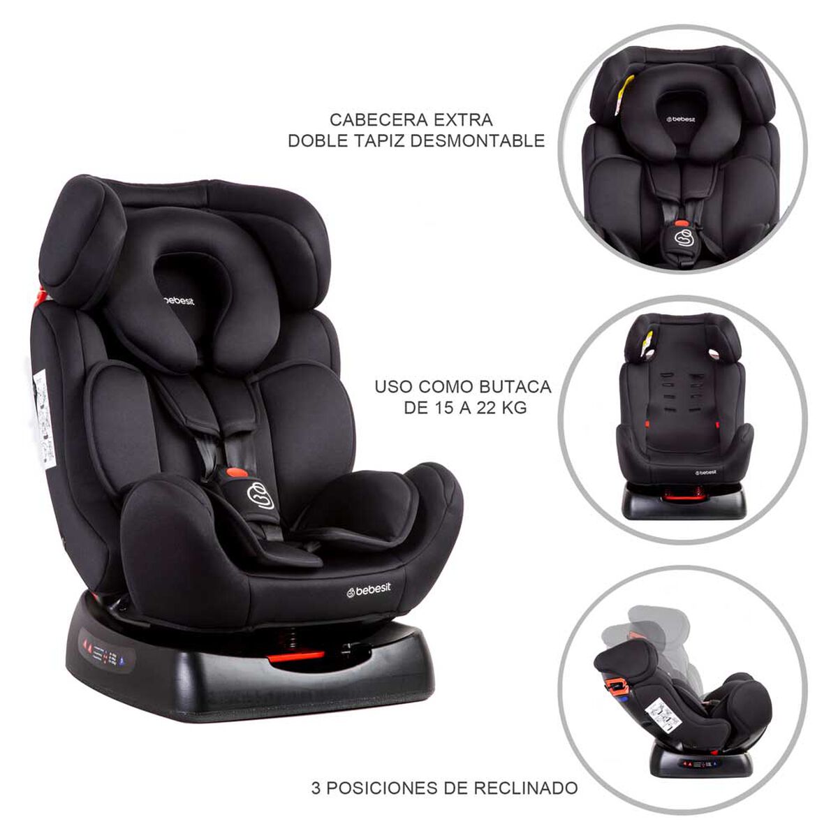 Silla de Auto Convertible Orbit Negro Bebesit