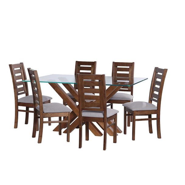 Juego de Comedor Latam Home Merida 6 Sillas Gris Claro