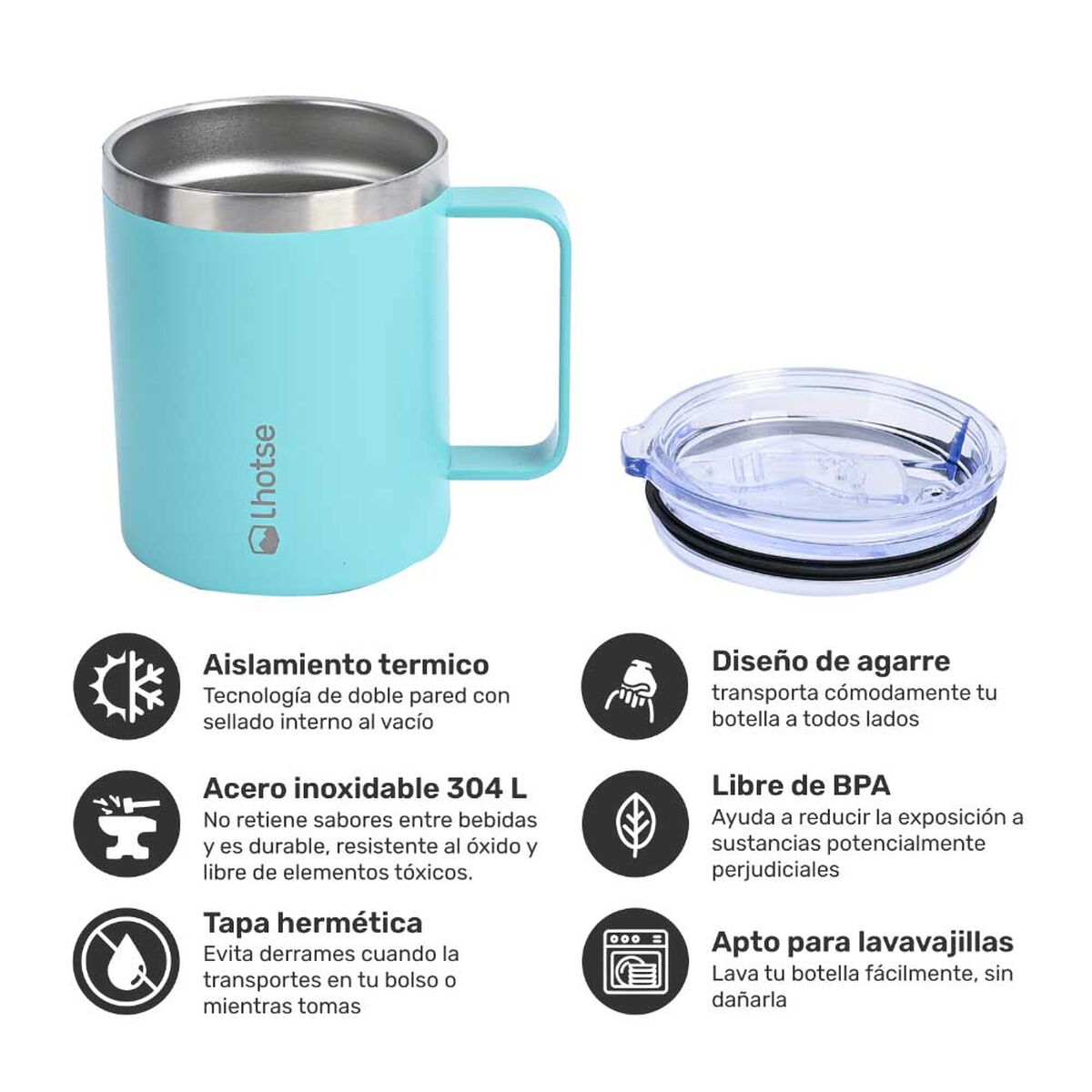 Taza Térmica Insulada Camping Lhotse 350 ml Azul