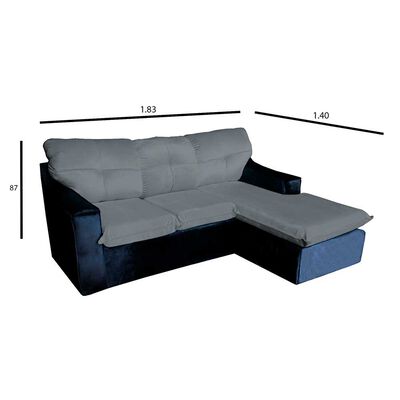 Imagen 2 del producto Sofá Modular Muebles MYM Genoveva 4 Cuerpos Gris Negro