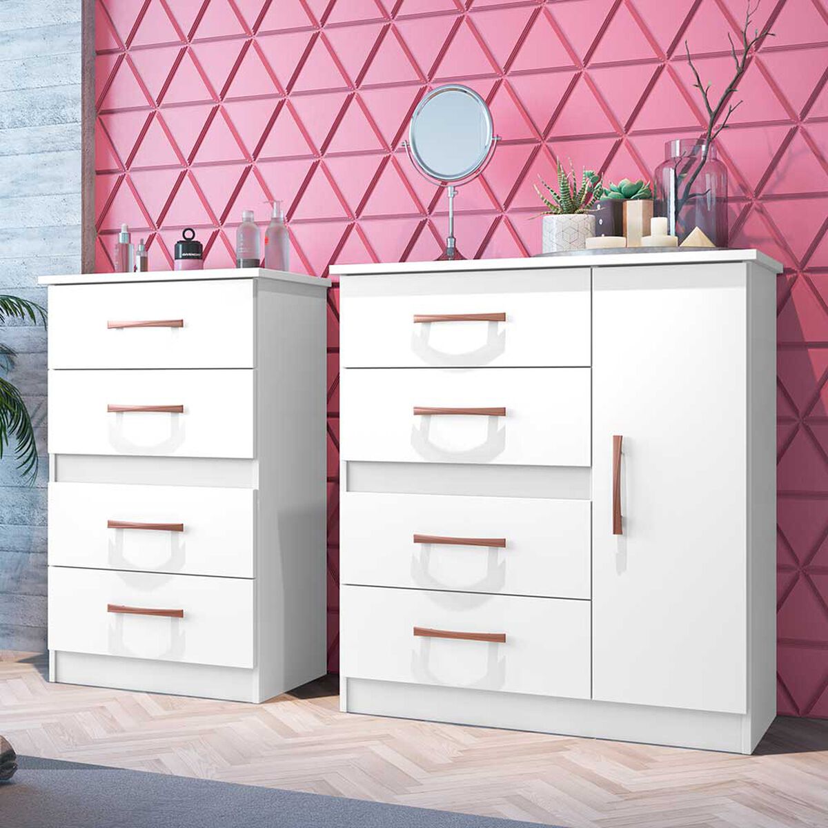 Cómoda Di Poretti Design Caribe 1 Puerta Blanco
