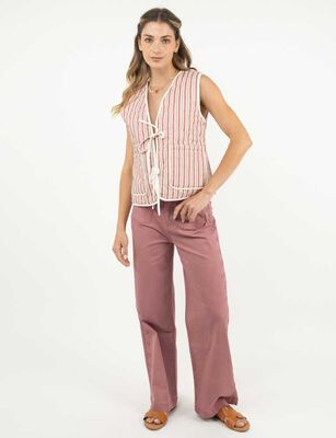 Imagen 2 del producto Chaqueta Rayas Sin Mangas Mujer Alma Crudo