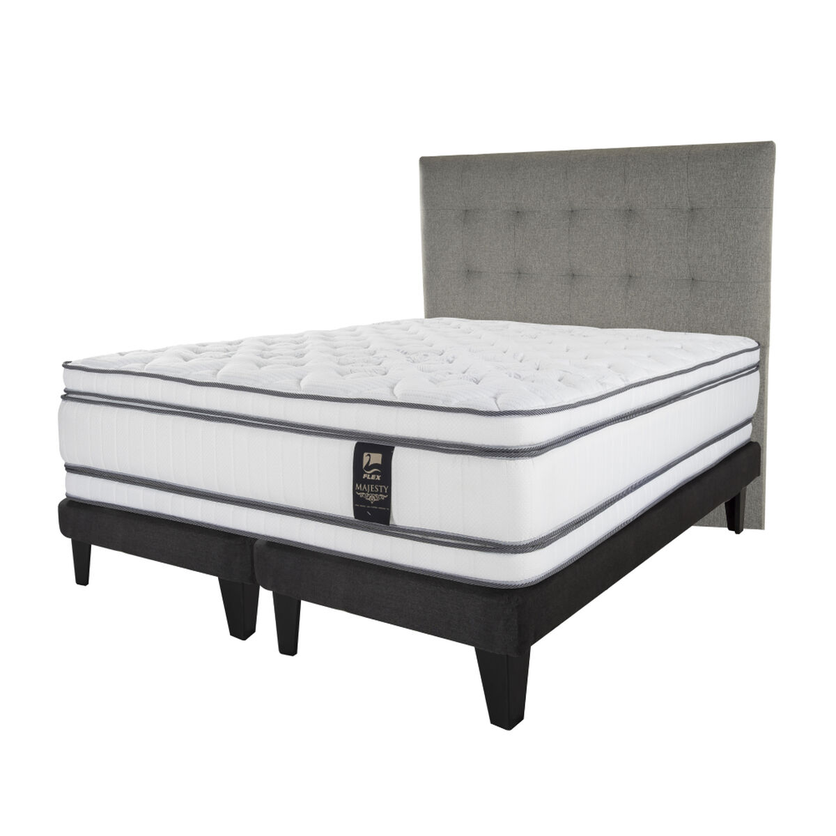 Cama Europea Flex 2 Plazas Majesty + 1 Respaldo