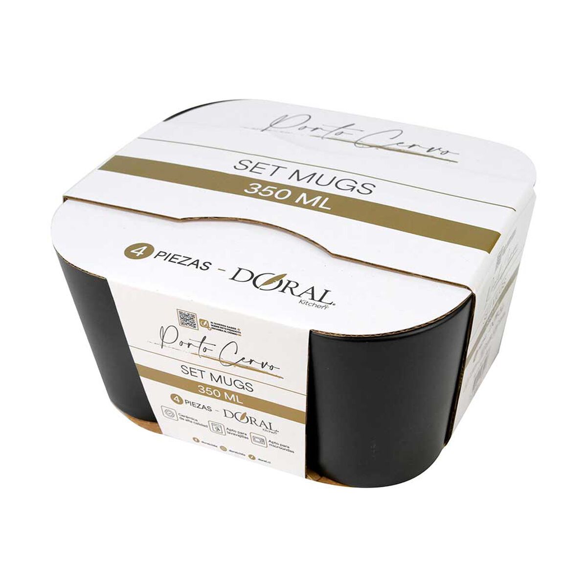 Set 4 Mugs Doral Porto Servo Negro