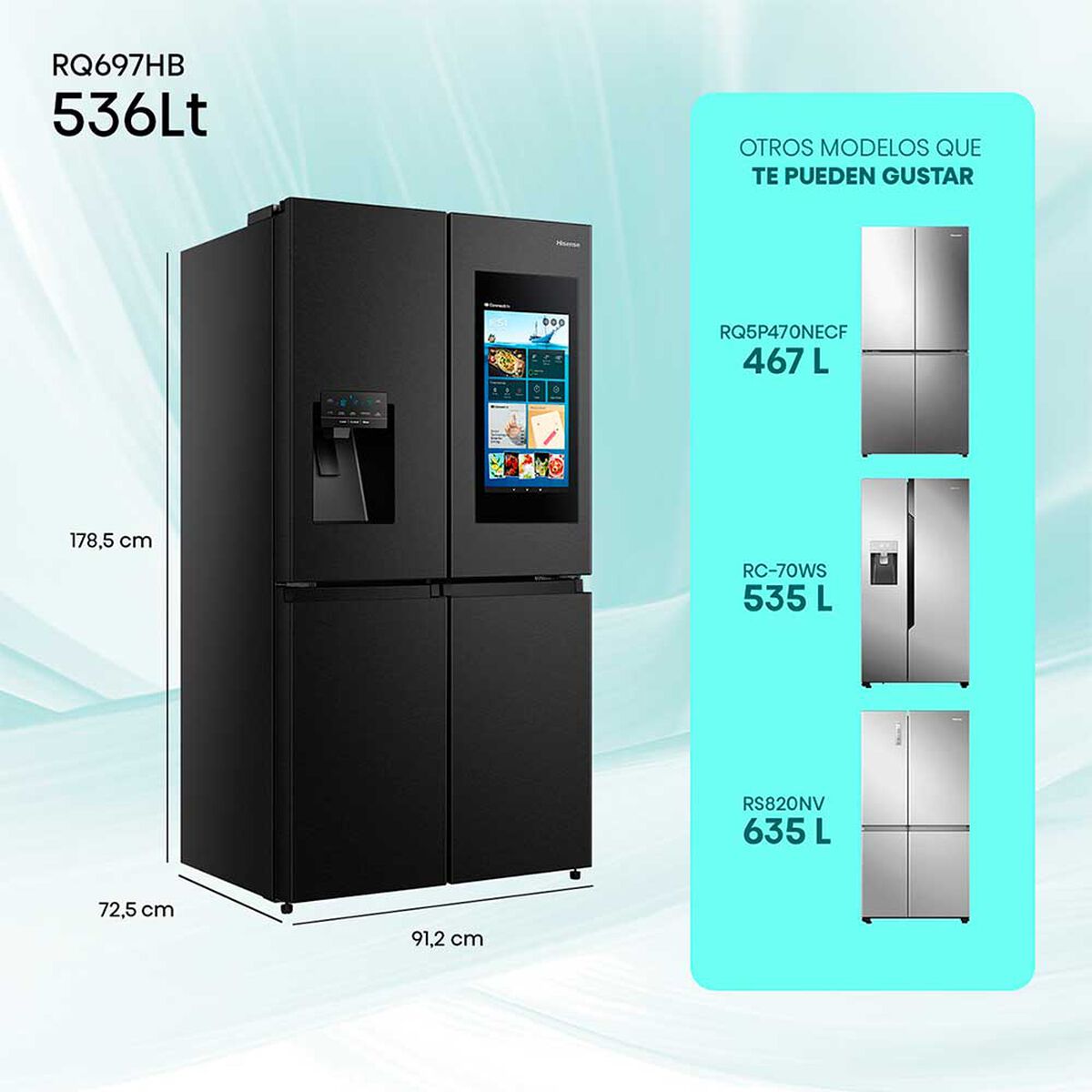 Refrigerador Side by Side Hisense RQ697HB 536 lts.