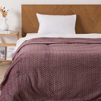 Frazada Mashini Jqd Flannel Nevada 1.5 Plazas Morado