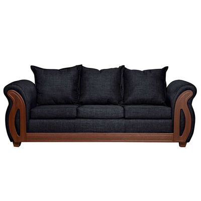 Imagen 2 del producto Juego de Living Ruzam Mobel Isidora Sofá 3 Cuerpos + Dos Sillones 1 Cuerpo Lino Negro