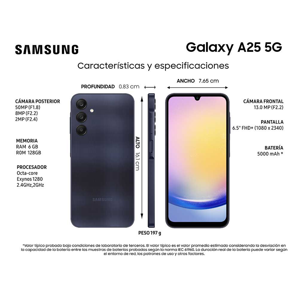 Celular Samsung Galaxy A25 5G 128GB 6,5