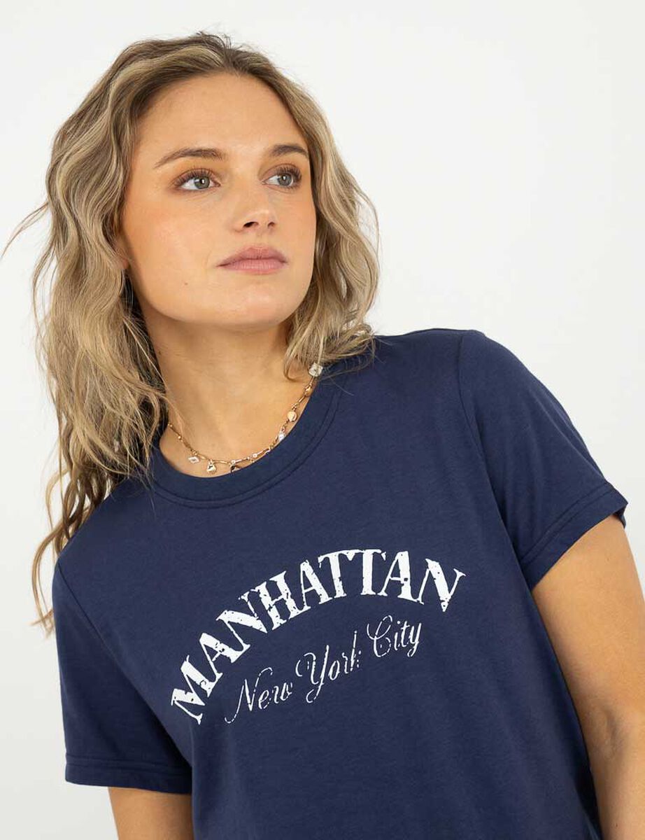 Polera Con Estampado Manga Corta Mujer Icono