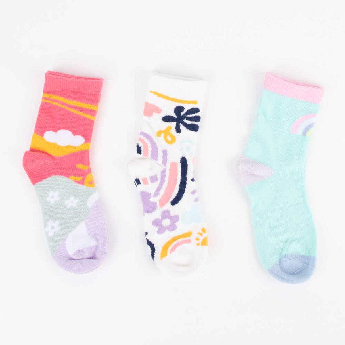 Pack 3 Calcetin Largo de Algodón Niña Chess