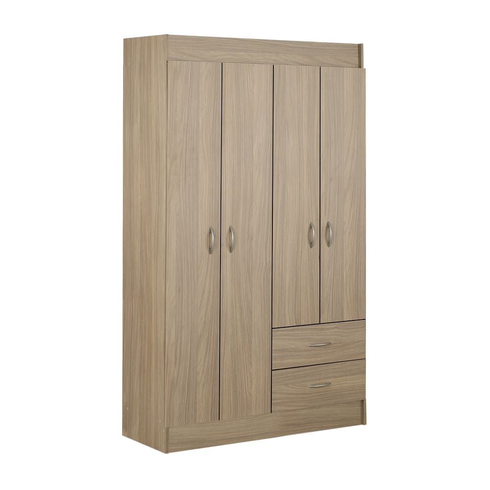 Closet Stanford 4 Puertas 2 Cajones Nogal
