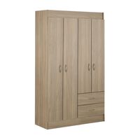 Closet Stanford 4 Puertas 2 Cajones Nogal