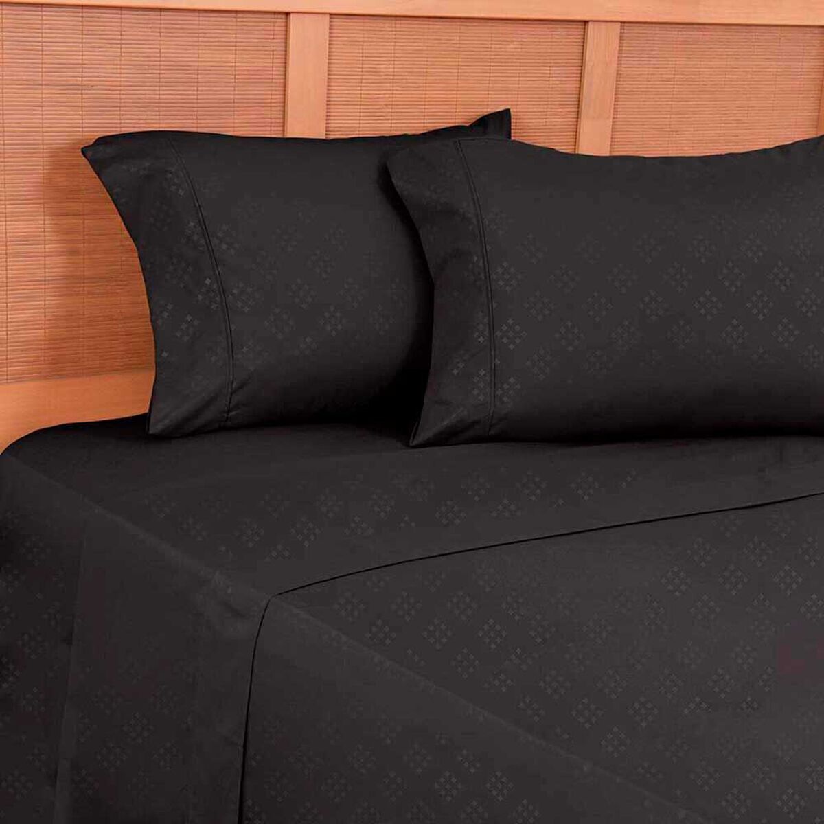 Juego de S&aacute;banas Embossed Plumetti 2 Plazas Mimosa Negro