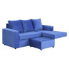 Sofá Seccional Bodevir BI-L 3 Cuerpos Azul Rey