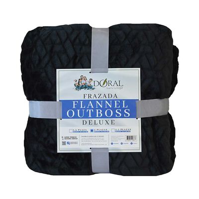 Frazada Poliéster Doral 2 Plazas Deluxe Negro