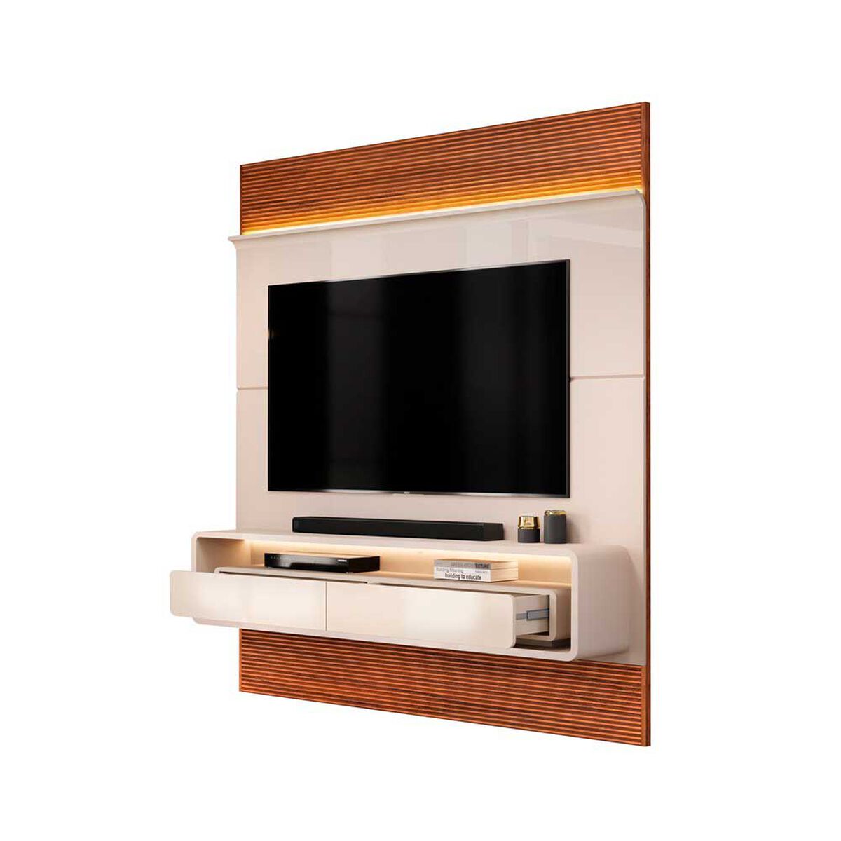 Panel TV Altavision Taylor Blanco y Café