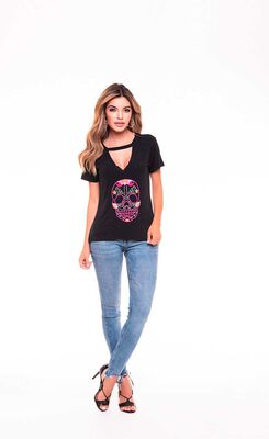 Imagen 2 del producto Polera Chocker Mujer Rock Caviar Negro