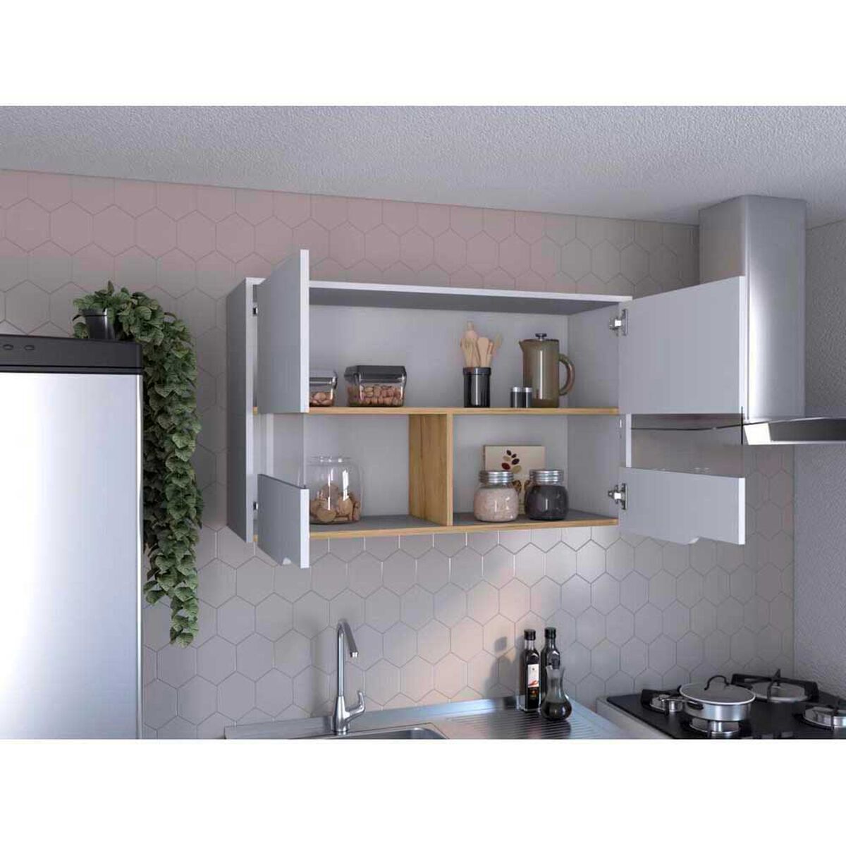 Mueble de Cocina Superior TuHome Soler 4 Puertas Blanco
