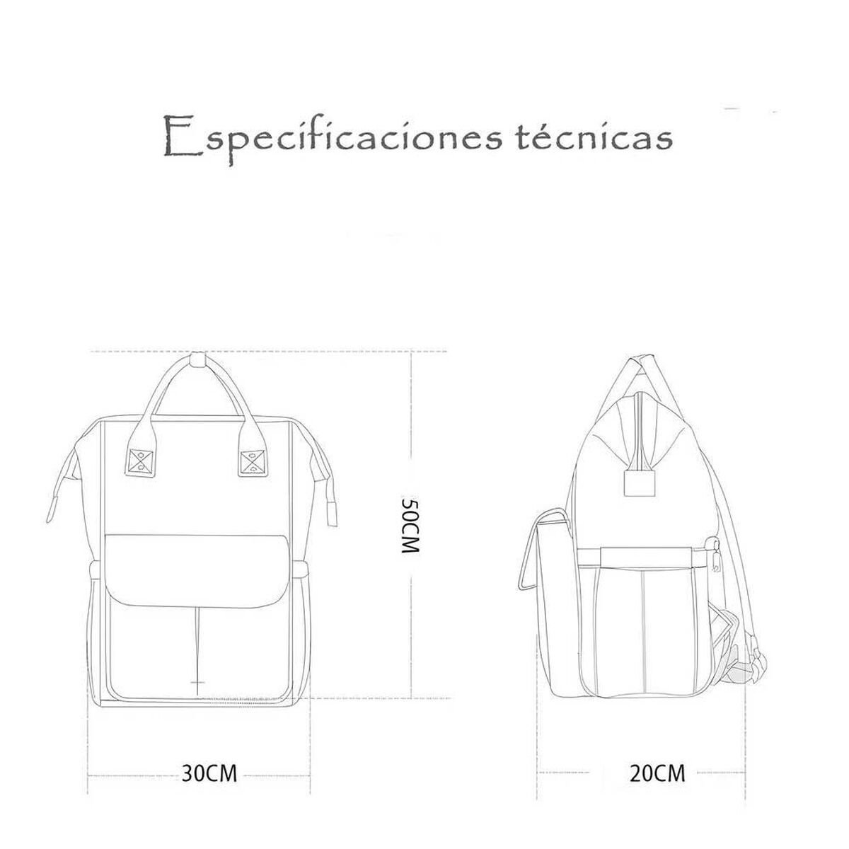 Mochila Pañalera Maternal con Accesorios Azul Lubabycas