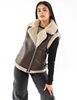 Chaqueta Aviadora Ecocuero Sin Mangas Mujer Icono