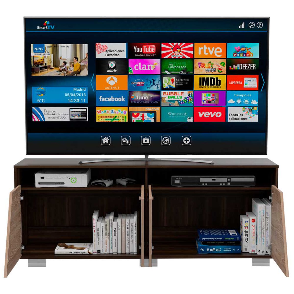 Rack TV Hasta 70" + Arrimo TuHome Fraktal