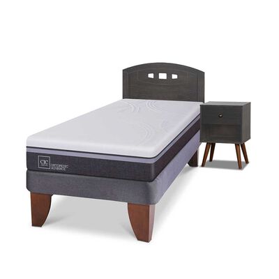 Imagen 2 del producto Cama Europea CIC 1,5 Plazas Ortopedic Advance + Respaldo + Velador Gales