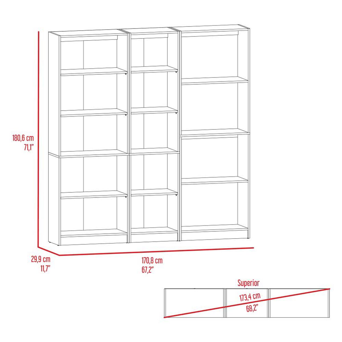 2 Estantes + Estante 4 Repisas TuHome Home Blanco