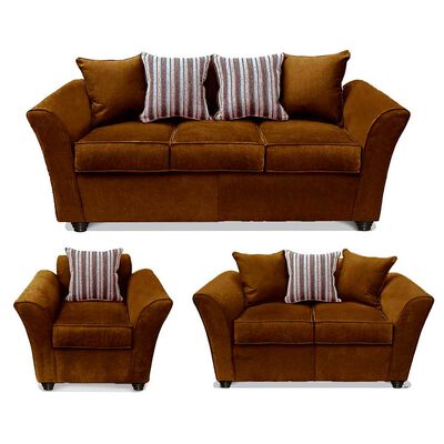 Imagen 1 del producto Juego de Living Elegant Detail Minesota Sofá 3 Cuerpos + Sofá 2 cuerpos + Sillón 1 Cuerpo Café