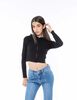 Polerón Crop Con Cierre Y Gorro Mujer Icono