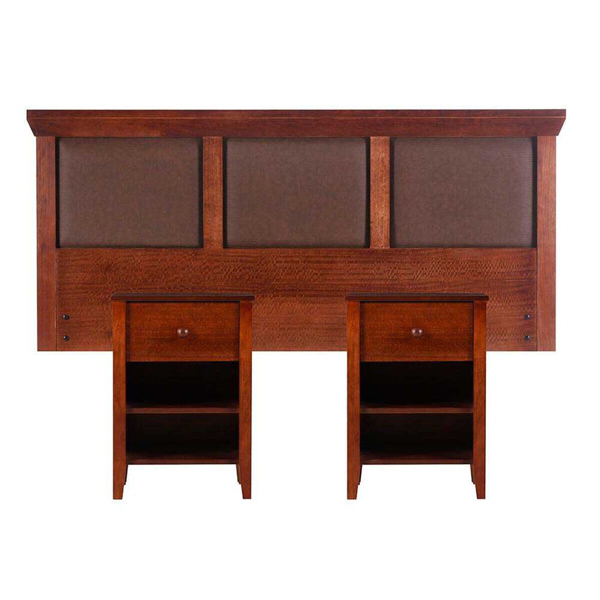 Respaldo 2 Plazas + 2 Veladores CIC New Torino Caramelo