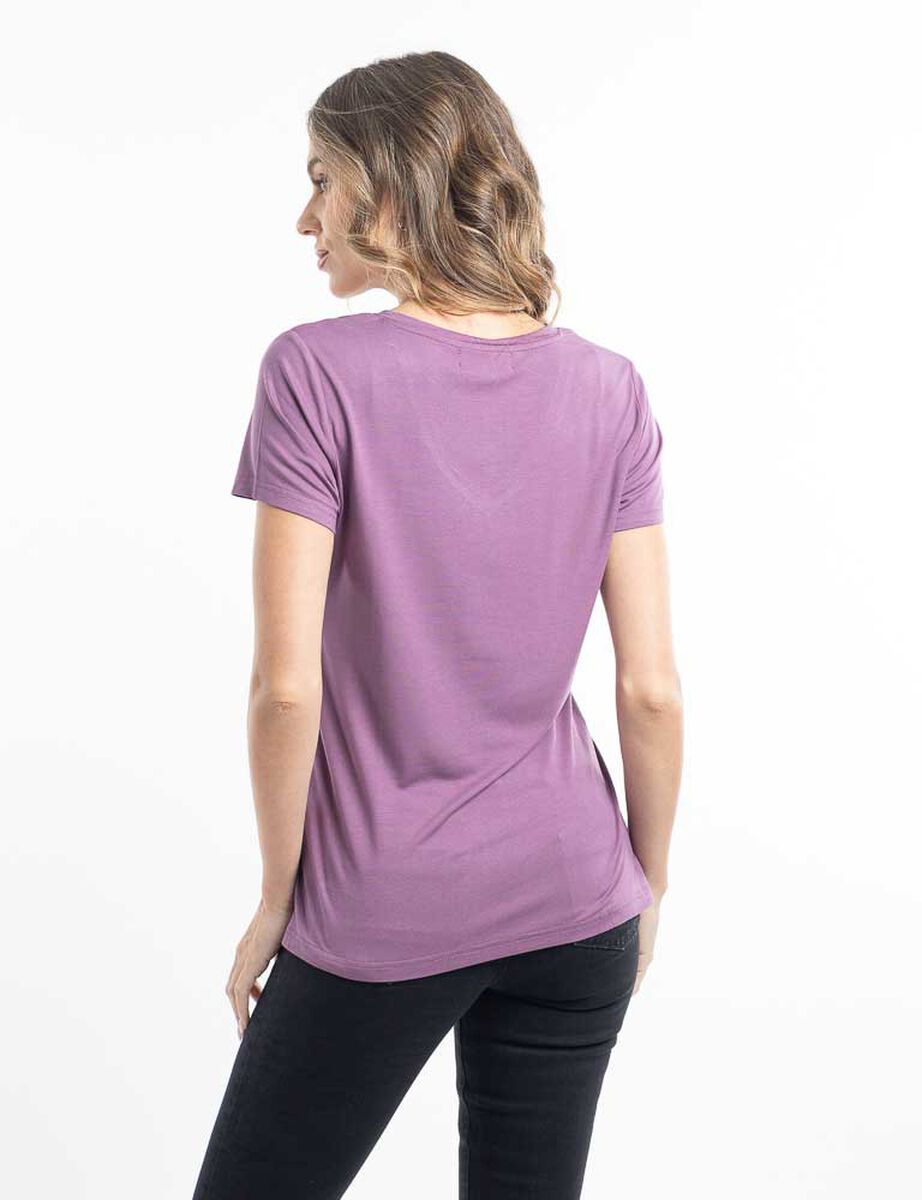 Polera Con Estampado Manga Corta Mujer Soviet