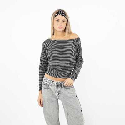 Polera  Off Shoulder Y2K Manga Larga Mujer Icono