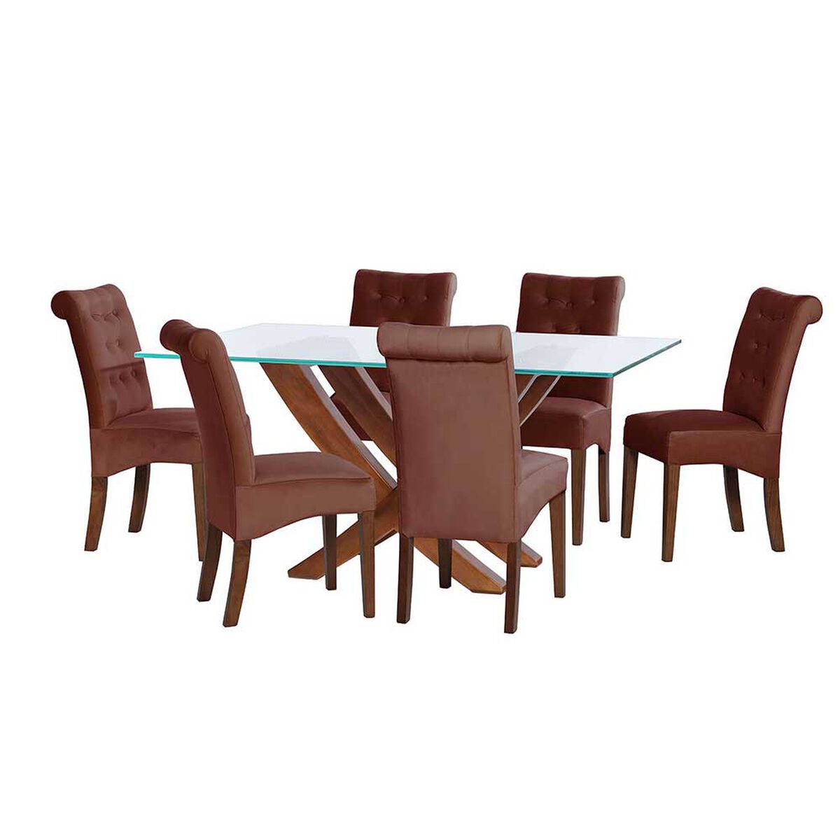 Juego de Comedor Latam Home Alicante 6 Sillas Chocolate
