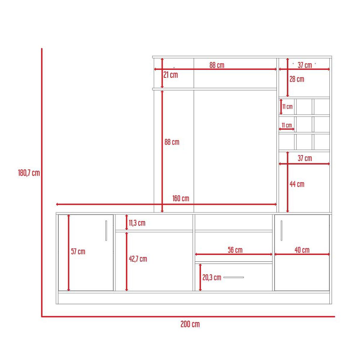 Centro de Entretenimiento TuHome Beijing Hasta 65"