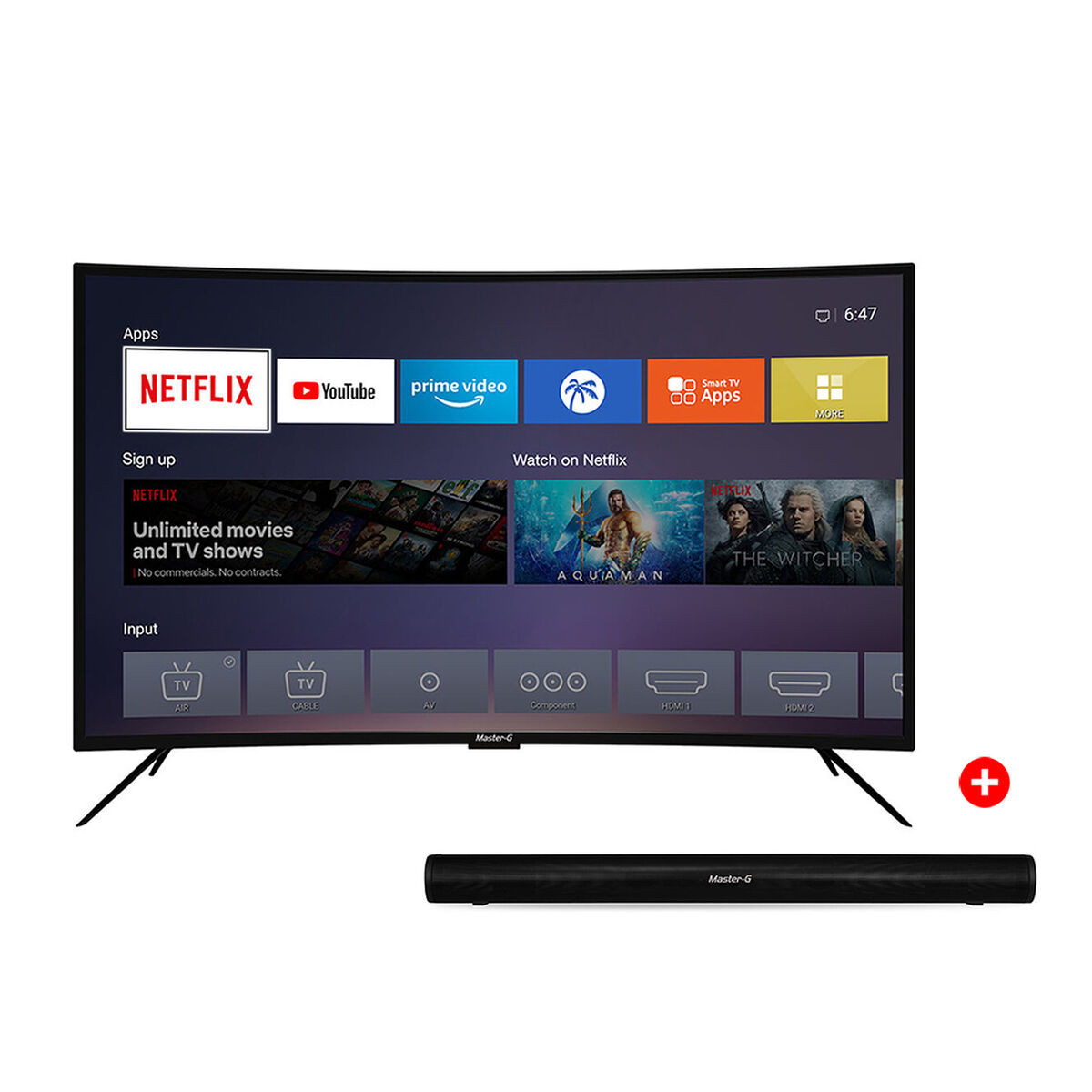 LED 55" Master-G MGUCB5540X Smart TV UHD + Soundbar Master-G MGSB250 Negro