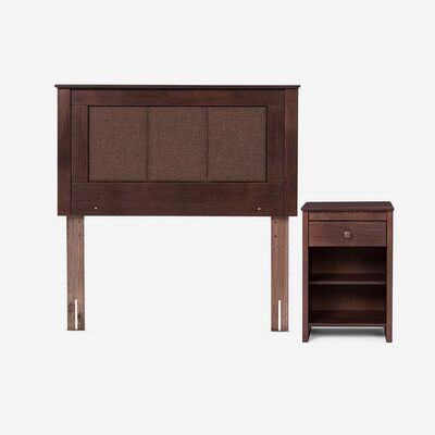 Imagen 1 del producto Respaldo + Velador Rosen 1,5 Plazas Rachel Café Chocolate