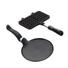 Set 2 Piezas Sartén Wafflera y Panquequera Teflón La Soluzione