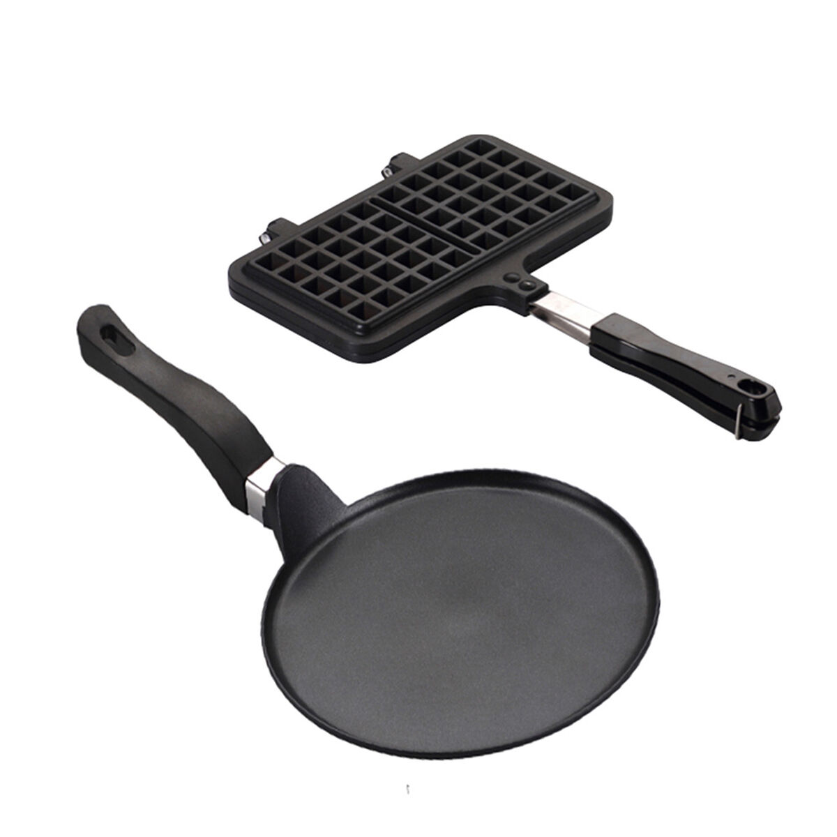 Set 2 Piezas Sartén Wafflera y Panquequera Teflón La Soluzione