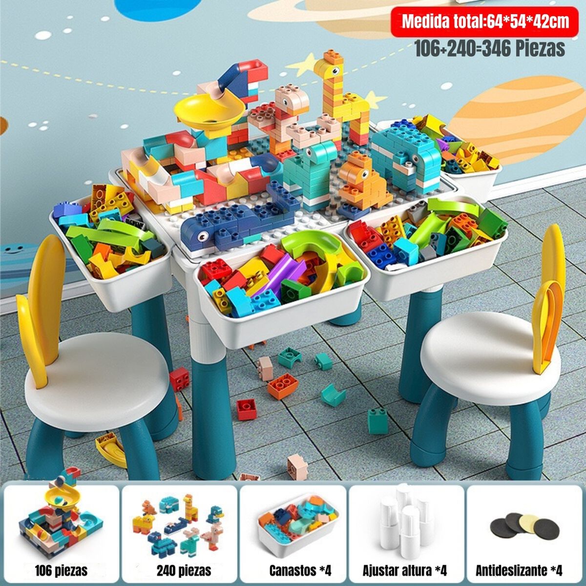 Mesa de Bloques 350 54 x 64 cm LuBabycas