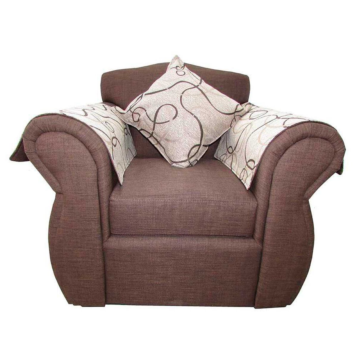 Juego de Living Almore San Ramon Sof&aacute; 3 Cuerpos + Dos Sillones 1 Cuerpo Caf&eacute;