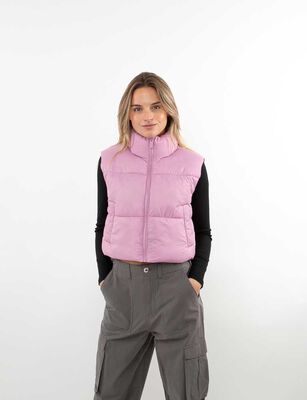 Imagen 1 del producto Parka Puffa Crop Sin Mangas Mujer Icono Crudo, Gris, Malva, Negro