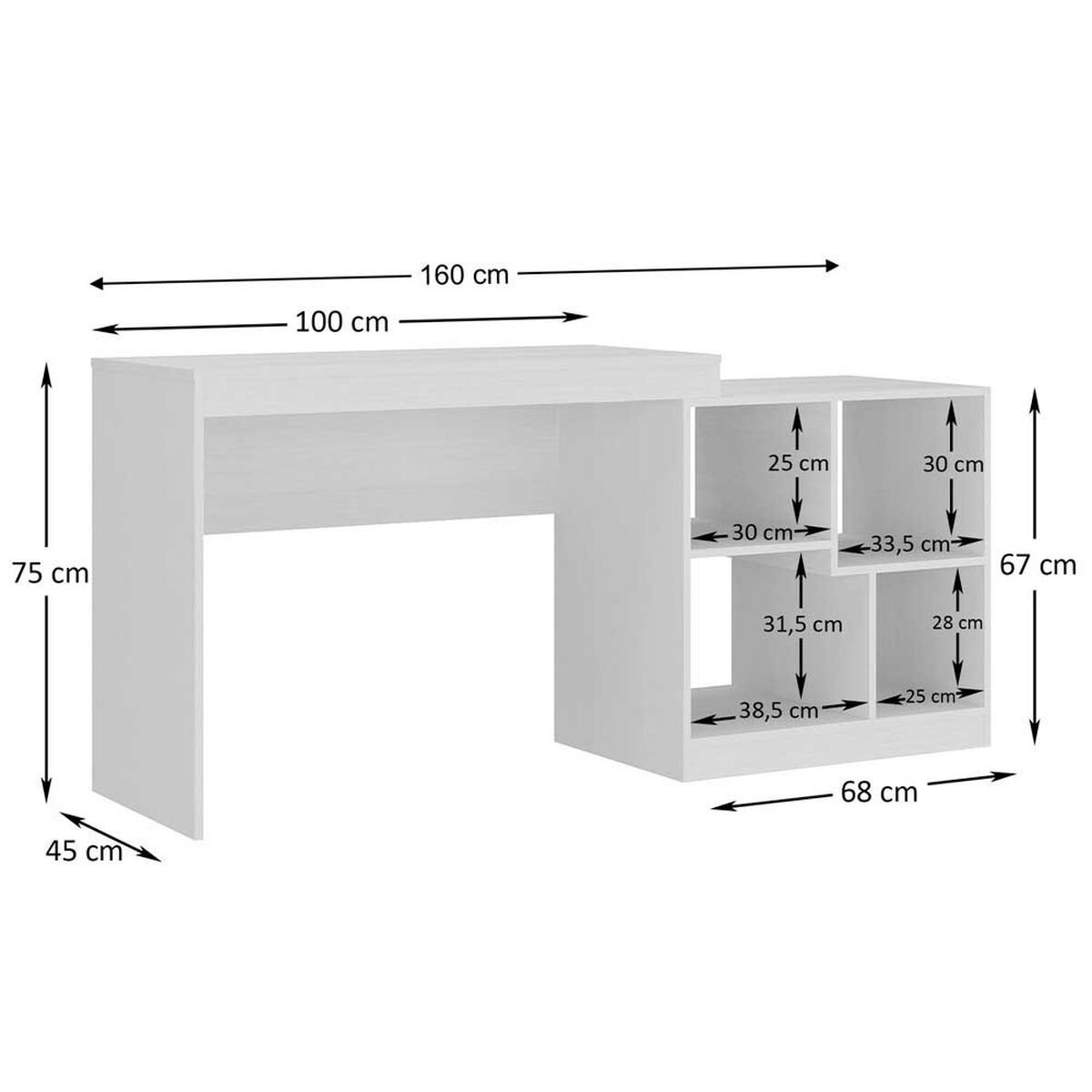 Escritorio Rectangular Altavision HO-2904 BCO Blanco
