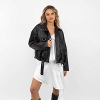 Chaqueta Ecocuero Mujer Icono Cafe