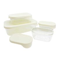 Set 4 Contenedores de Vidrio con Tapa Rectangular Doral Glass Tray