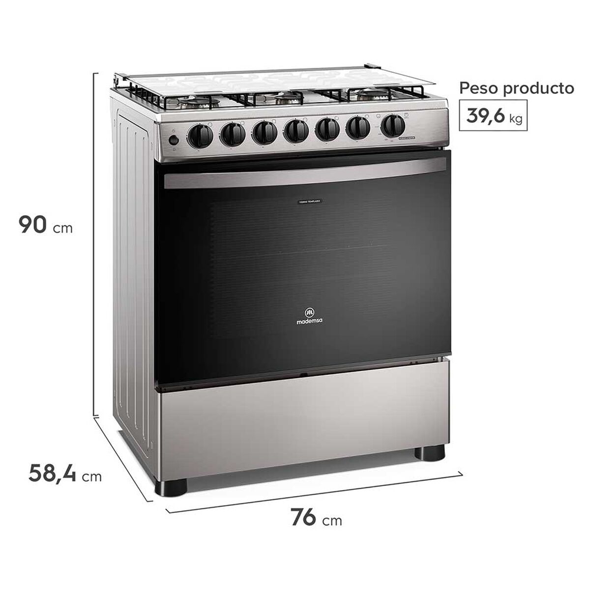 Cocina a Gas Mademsa FM6LSC 6 platos Inox