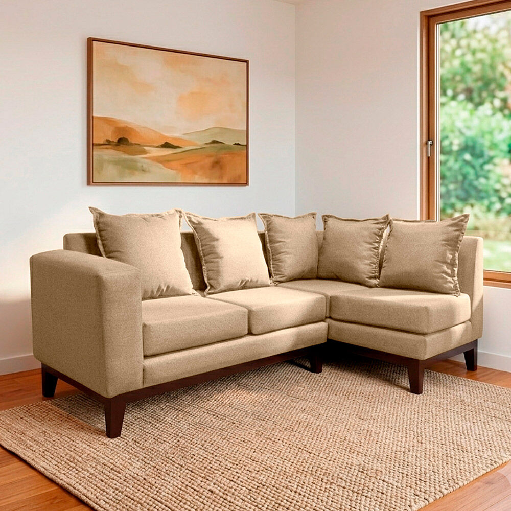 Seccional Derecho Living Factory Berlin 4 Cuerpos Beige