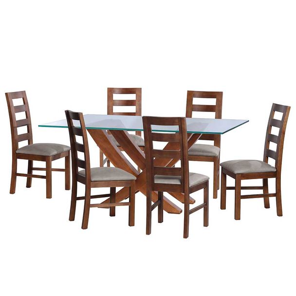 Juego de Comedor Latam Home Alicante 6 Sillas Gris