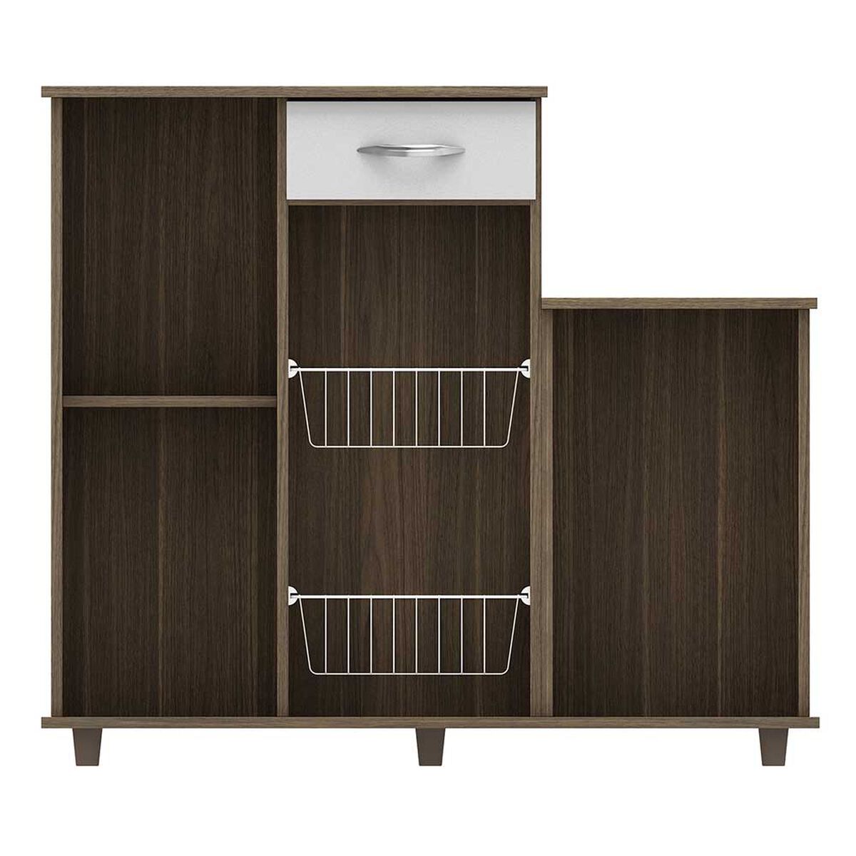 Mueble Autoservicio Home Mobili Parla 1 Caj&oacute;n 2 Puertas Blanco Caf&eacute;